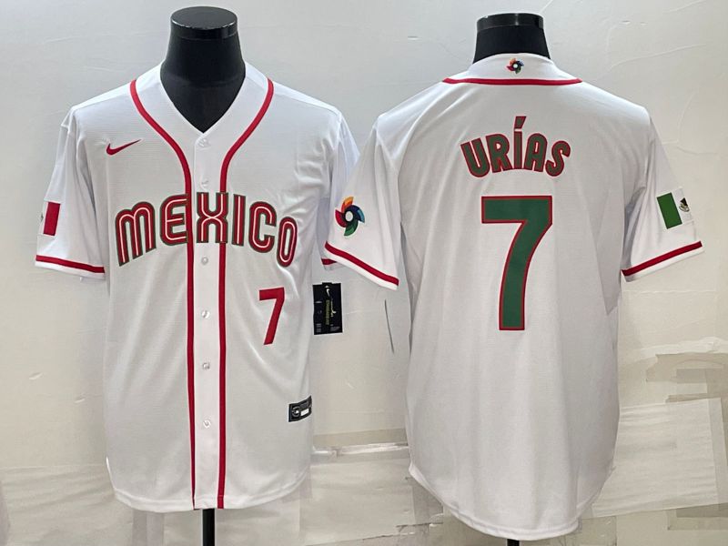 Men 2023 World Cub Mexico #7 Urias White Nike MLB Jersey7->more jerseys->MLB Jersey